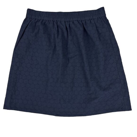 TALBOTS embroidered cotton pull-on Skirt Navy size Medium - Picture 1 of 4